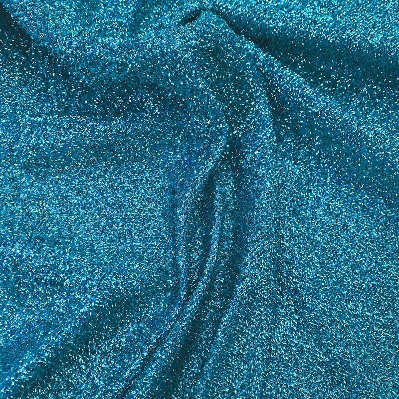 Confetti Metallic Wholesale Fabric in Turquoise