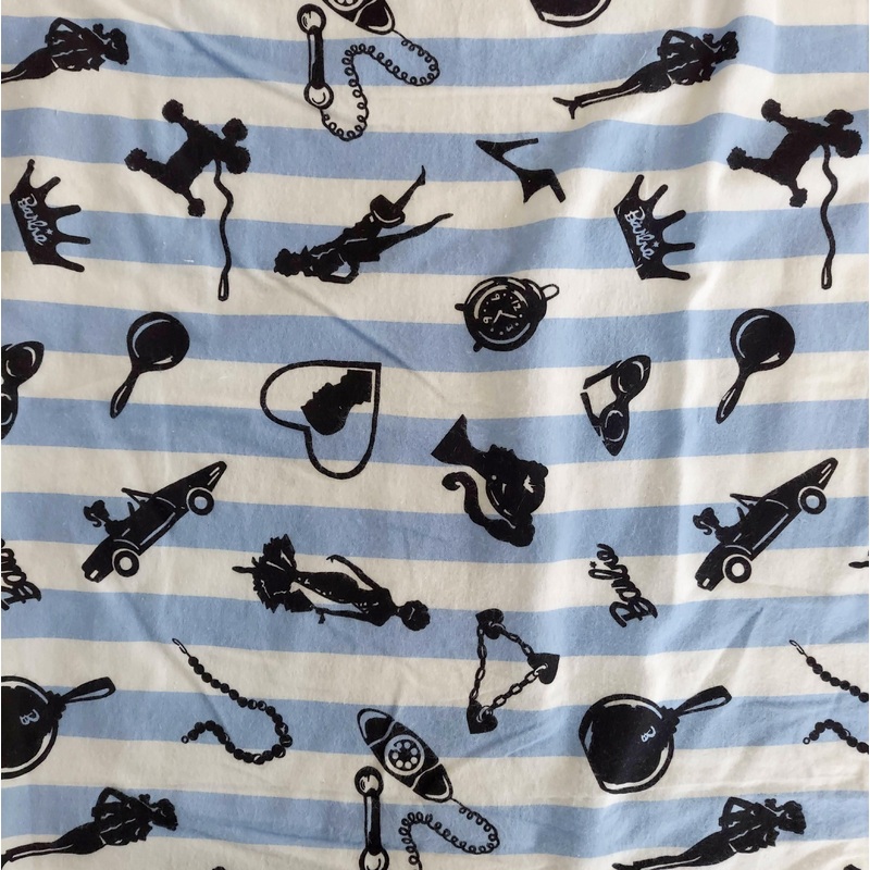 Fabri-Quilt Flannel Barbie Blue Stripes