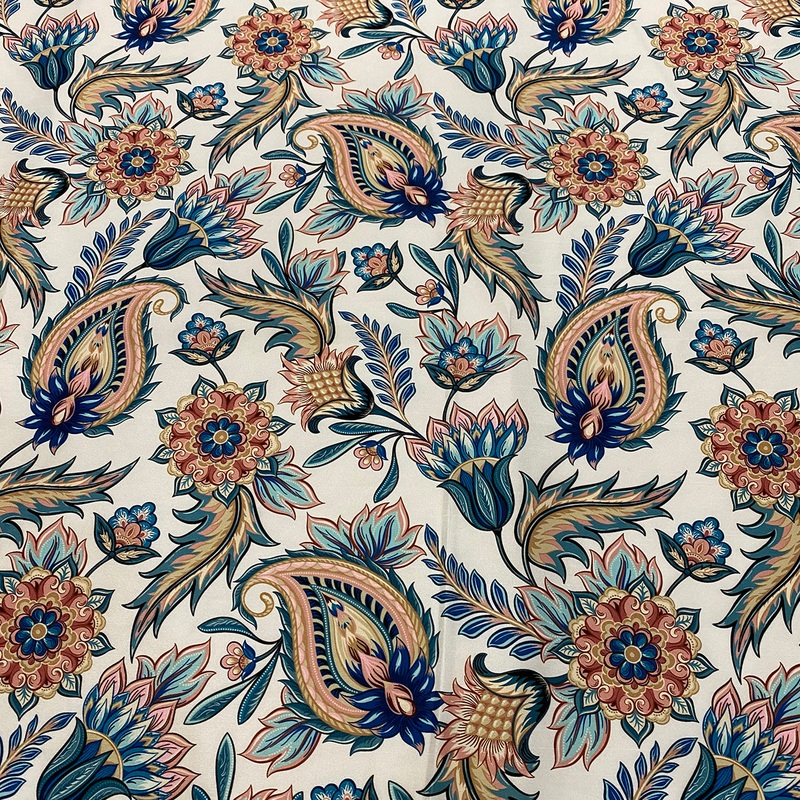 Asian Paisley (Dupioni) Wholesale Fabric in Teal