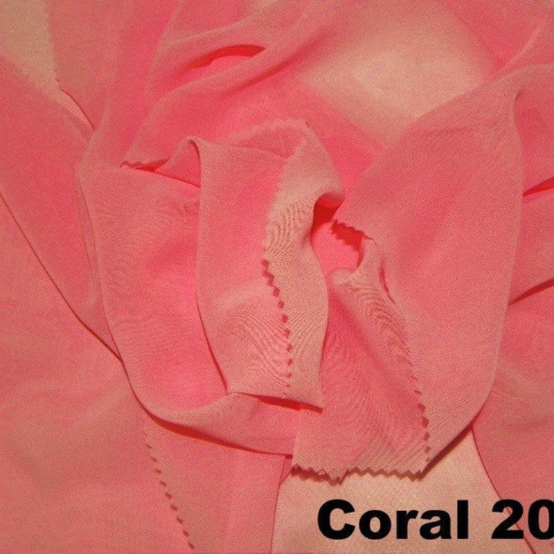 Chiffon Wholesale Fabric in Coral 2015