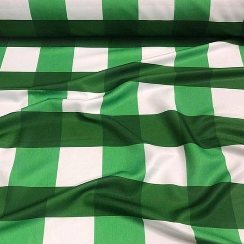 Hampton Checker (Poly Print) Wholesale Fabric in Green