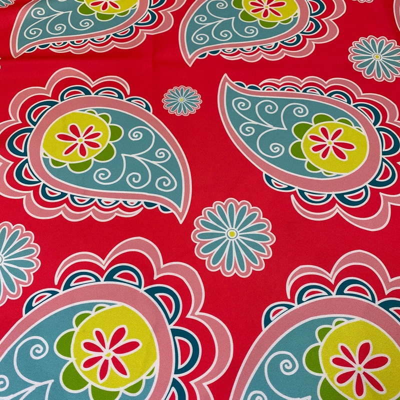 Pastel Paisley (Poly Print) Wholesale Fabric in Fuchsia
