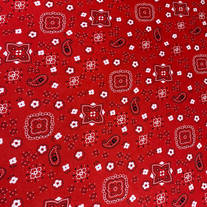 Bandana (Poly Print) Wholesale Fabric in Red