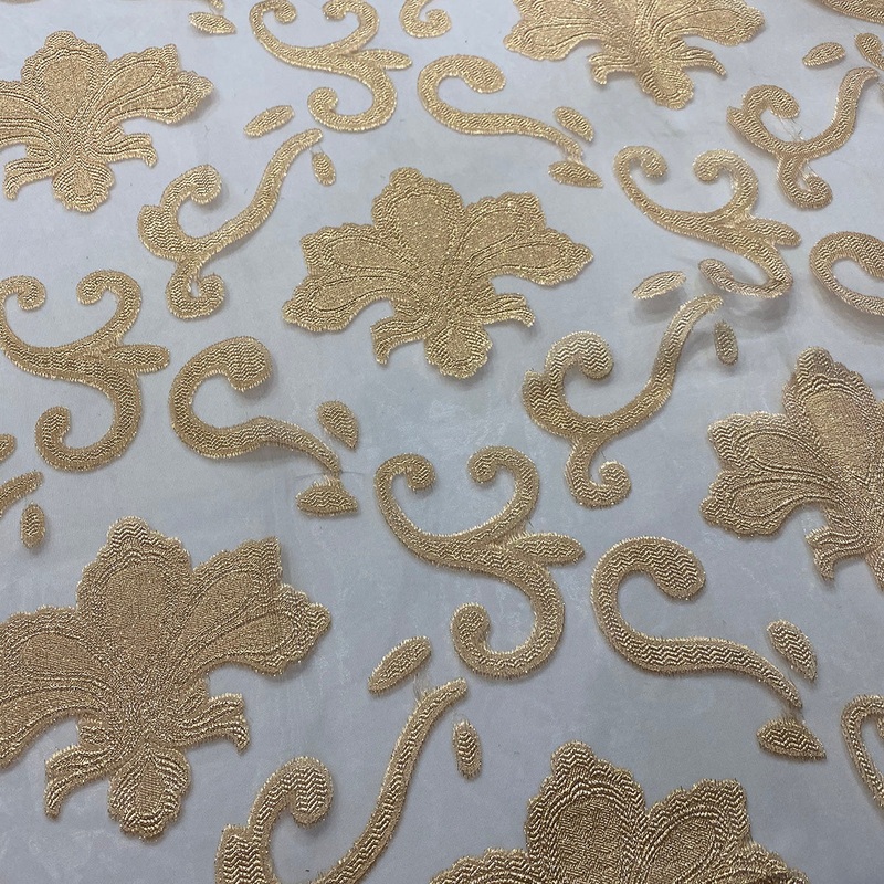 Fleur De Lis Wholesale Fabric in Champagne