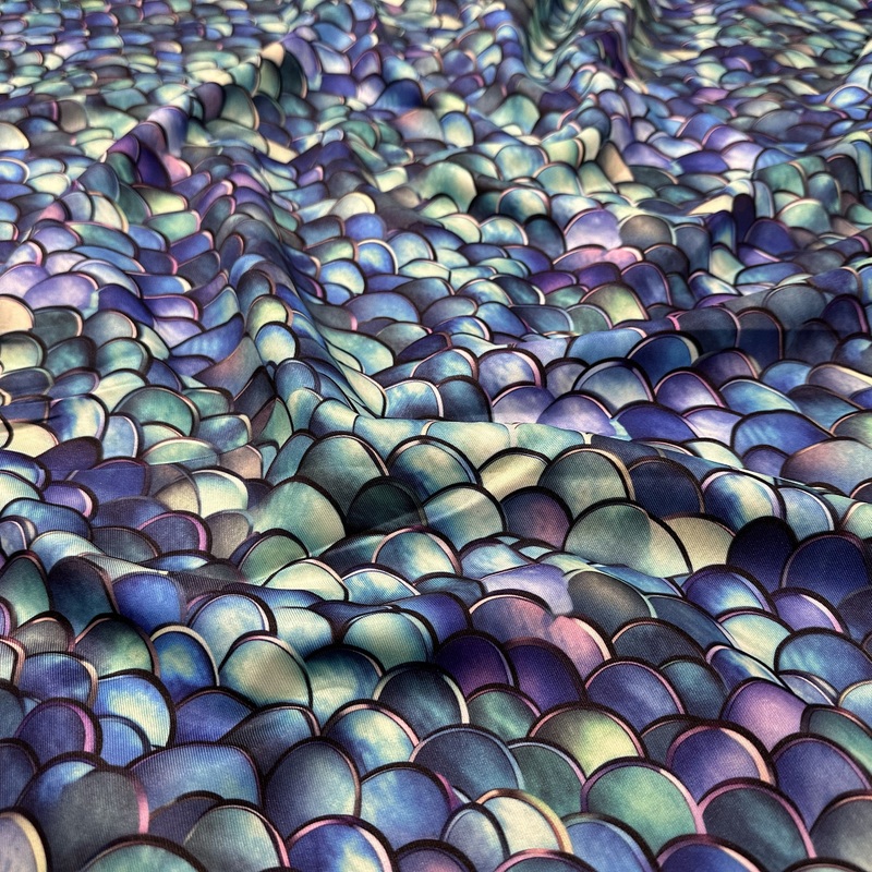 Mermaid (Poly Print) Wholesale Fabric in Azure