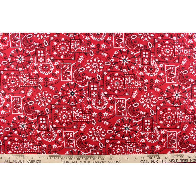 Quilting Block Bandana in Red