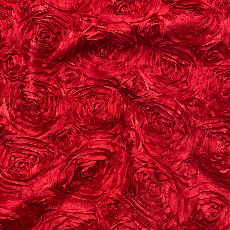 Rose Satin (3D) Wholesale Fabric in Red