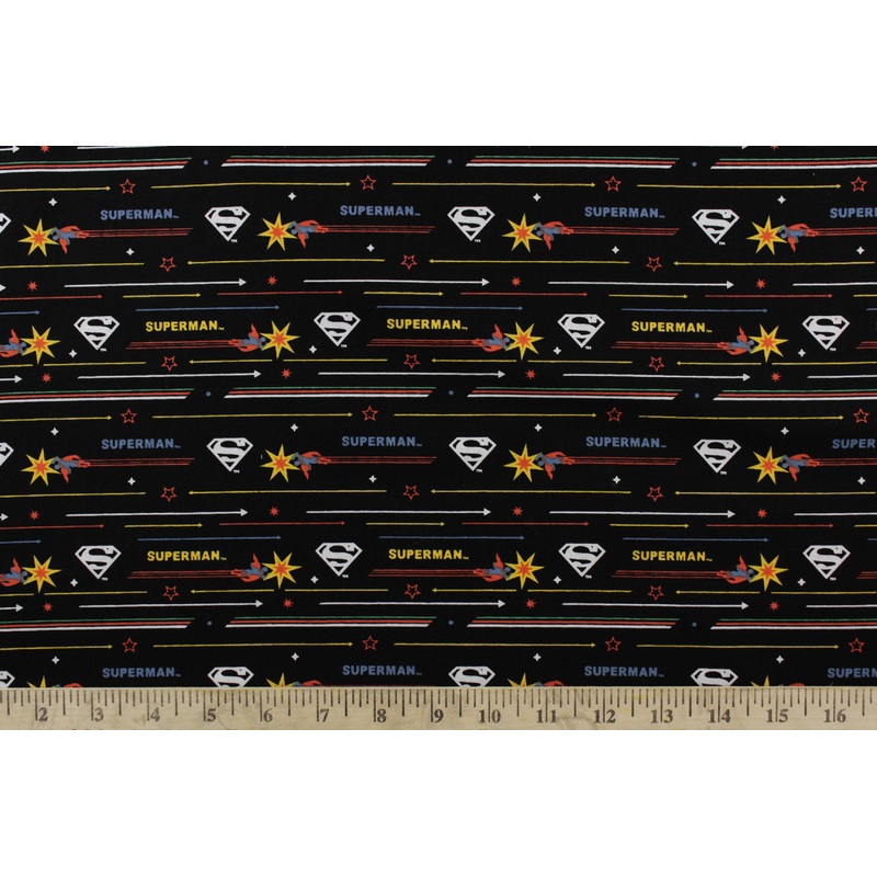 Superman Pop Culture in Retro Action for Camelot Fabrics