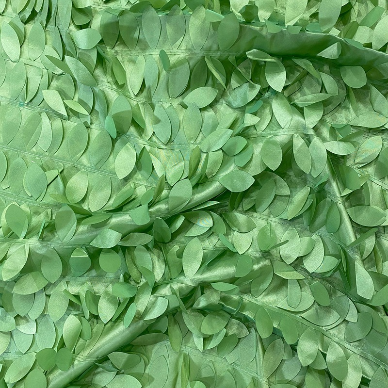 Leaf Hanging Taffeta Wholesale Fabric in Avocado