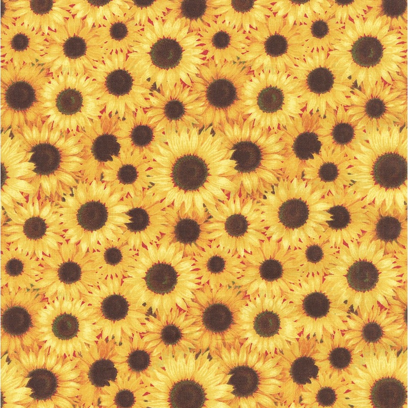 Timeless Treasures Packed Sunflowers in Yellow