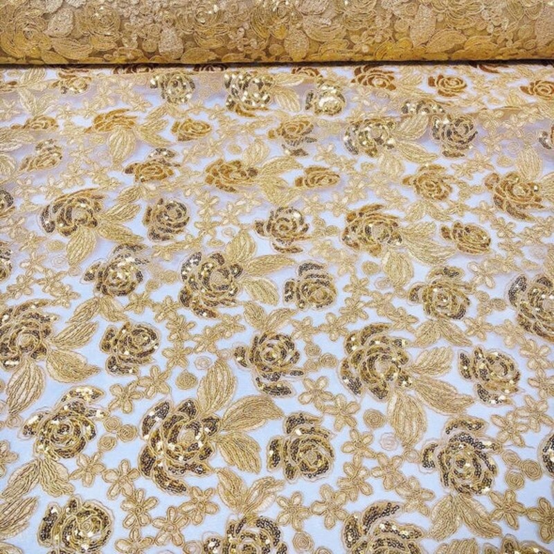 Valentina Lace Wholesale Fabric in Gold