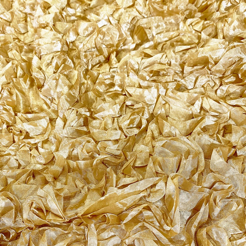 Curly Satin Wholesale Fabric in Gold