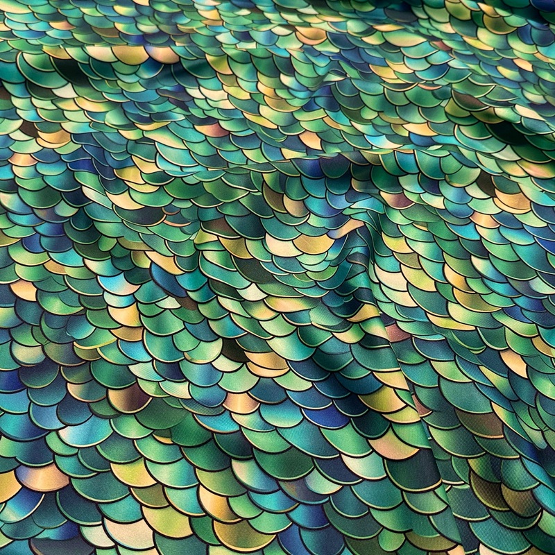 Mermaid (Poly Print) Wholesale Fabric in Emerald