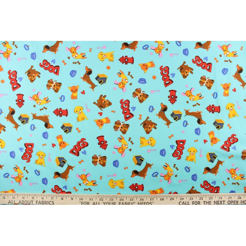 Quilting Canine Park in Aqua