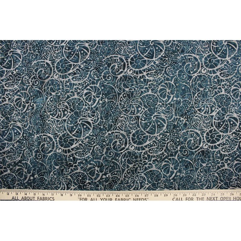 Benartex Seashells in Navy