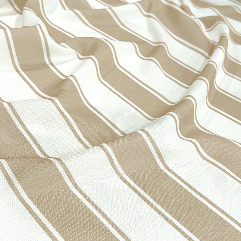 Cabana Stripe Wholesale Fabric in Taupe / White