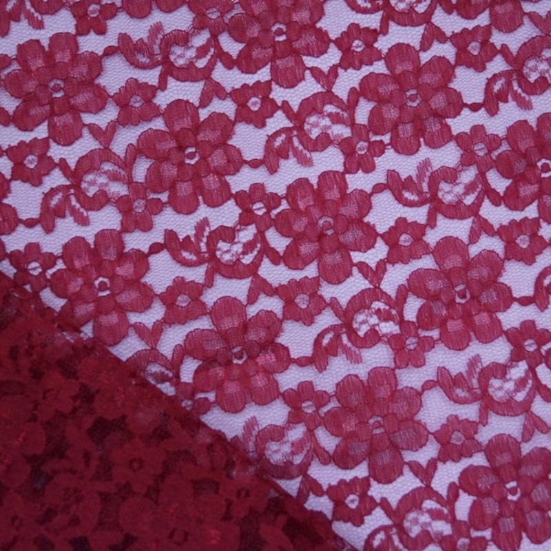 Classic Lace Wholesale Fabric in Burgundy 1539