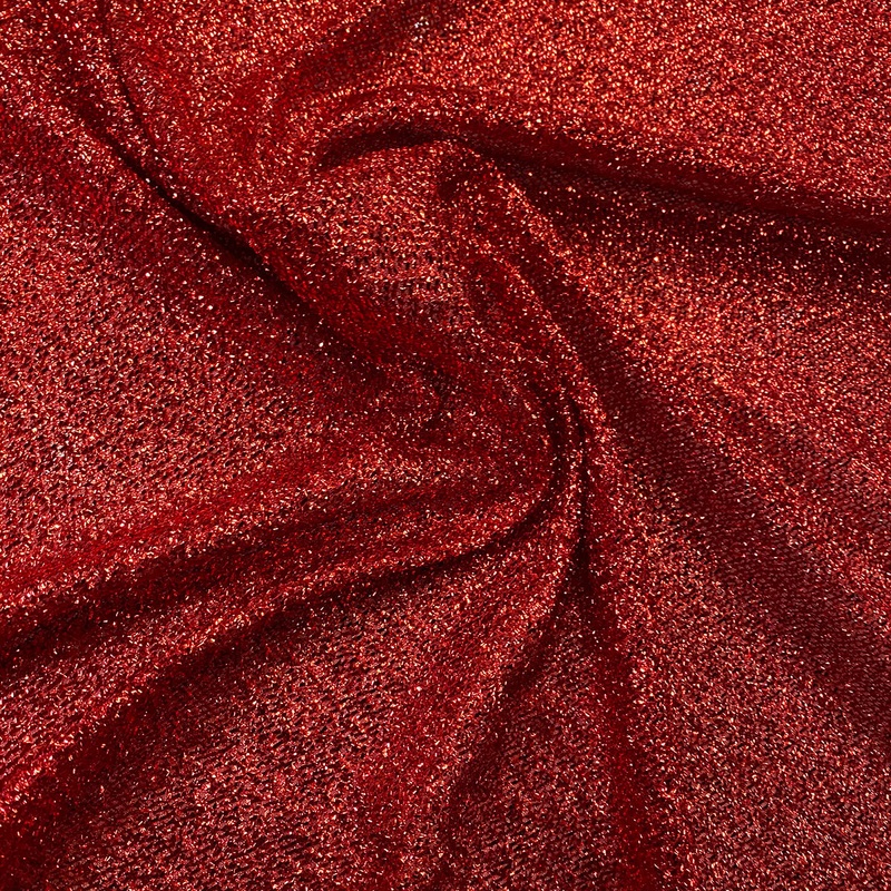 Confetti Metallic Wholesale Fabric in Red