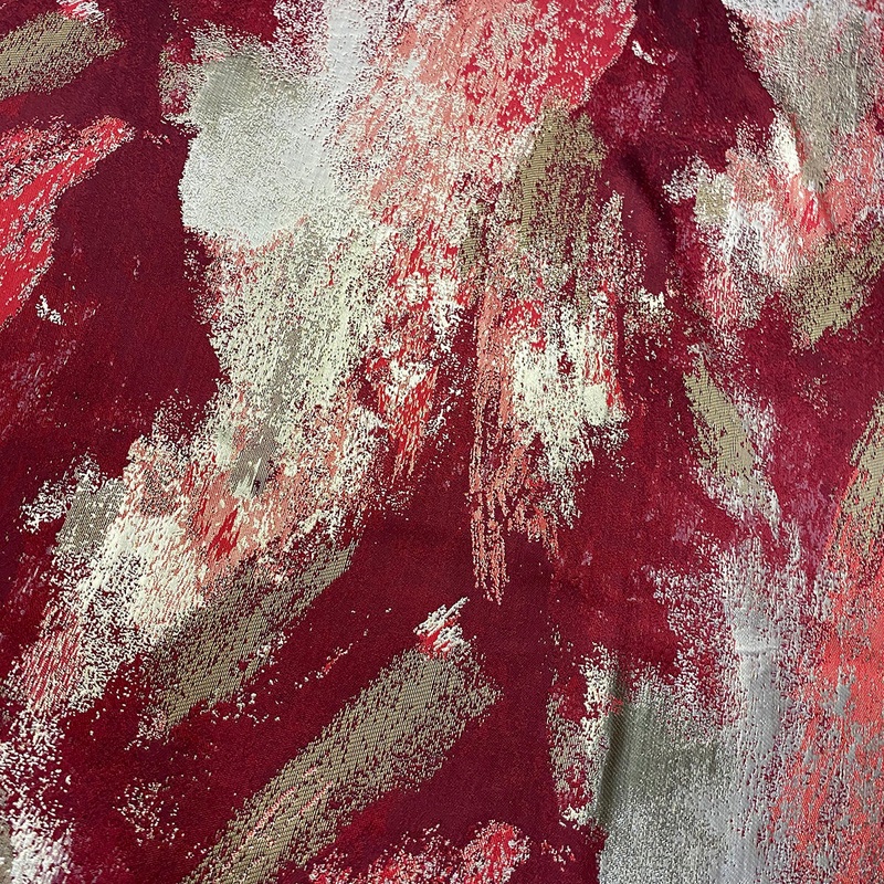 Element Jacquard Wholesale Fabric in Red and Gold