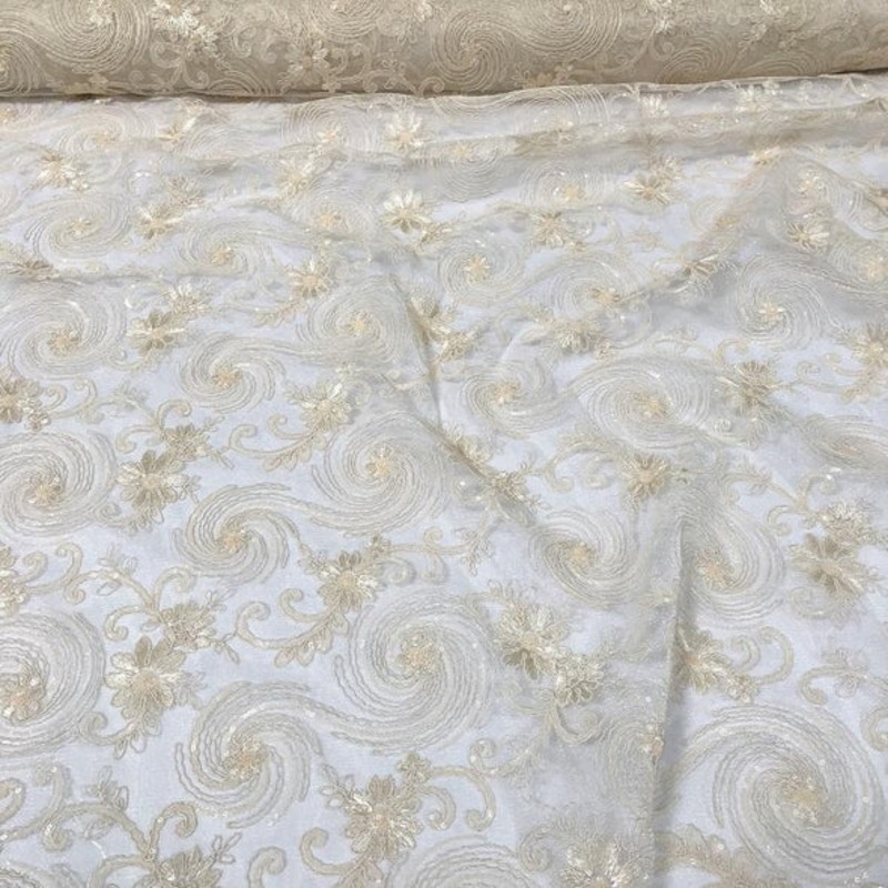 Jasmine Lace Wholesale Fabric in Ivory