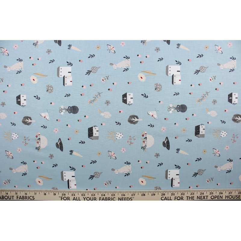 Poppie Cotton Happy Home in Blue