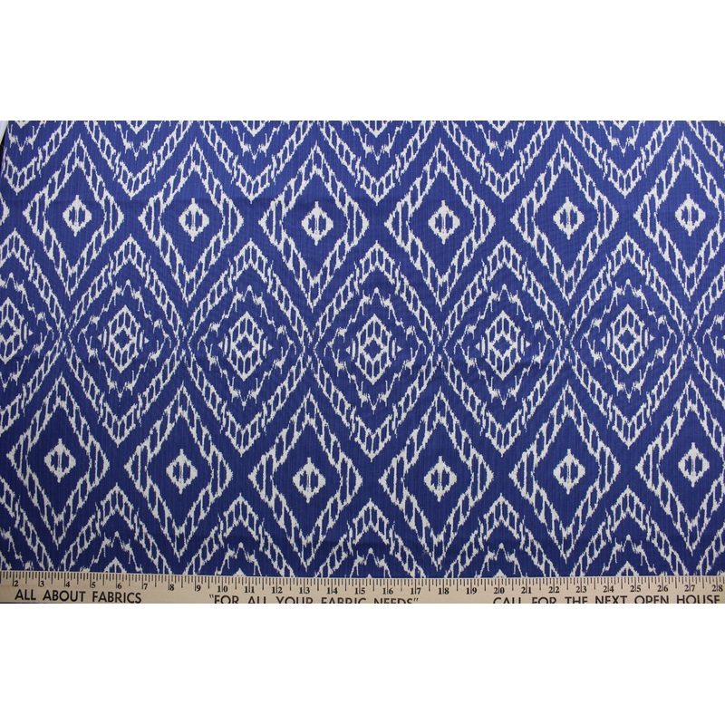 Robert Allen Strie Ikat Jacquard Fabric in Ultramarine