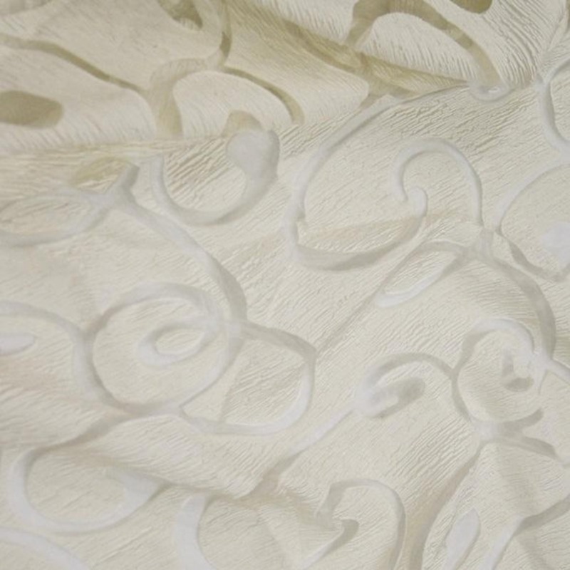 Contempo Scroll Sheer Wholesale Fabric in Ivory