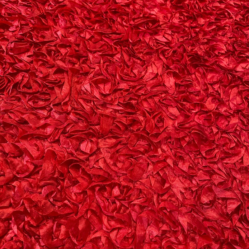 Curly Satin Wholesale Fabric in Red