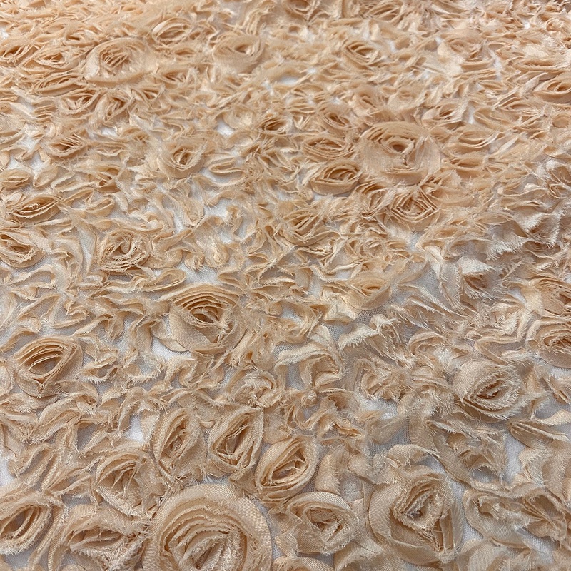 Lush Chiffon Wholesale Fabric in Champagne