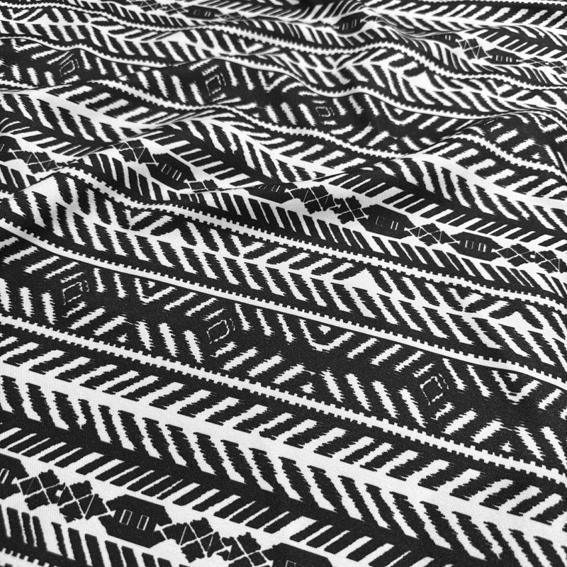 Topaz (Poly Print) Wholesale Fabric in Black / White