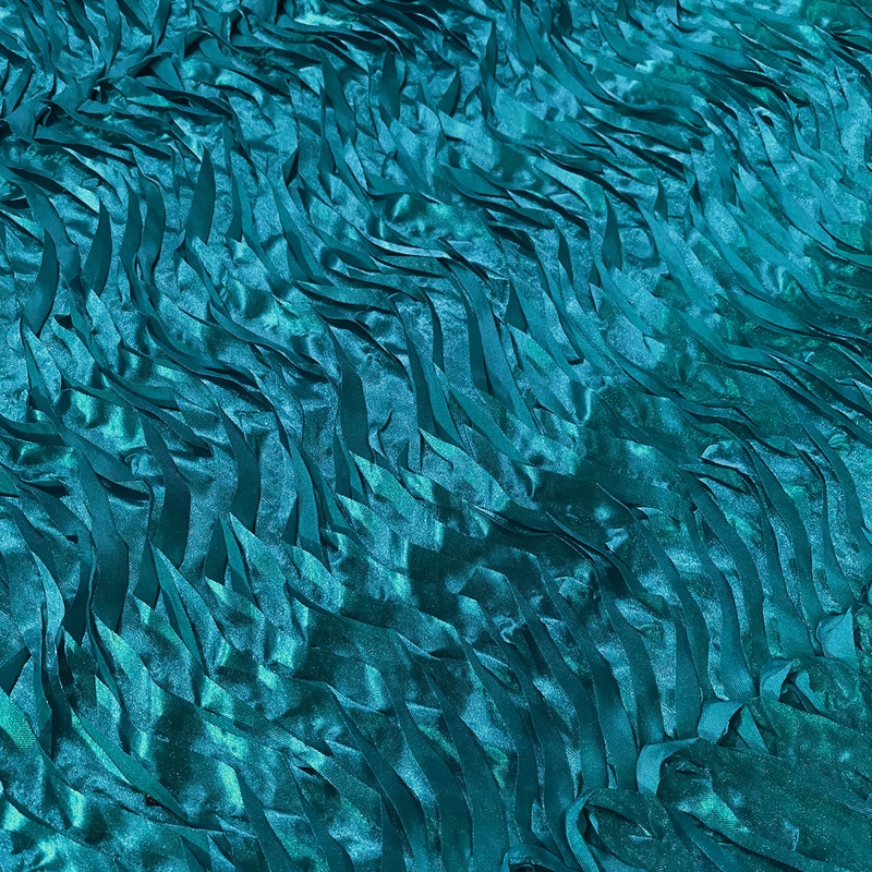 Austrian Wave Satin Wholesale Fabric in Peacock