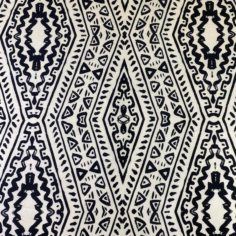 Aztec Print (Dupioni) Wholesale Fabric in Black