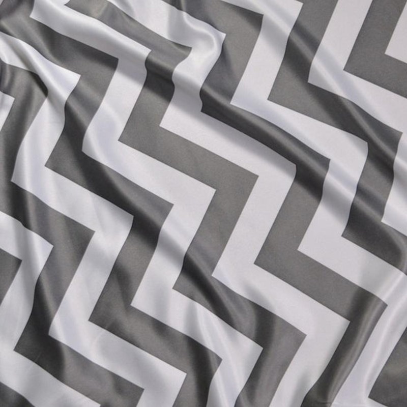 Chevron Print (Lamour) Wholesale Fabric in Charcoal and White