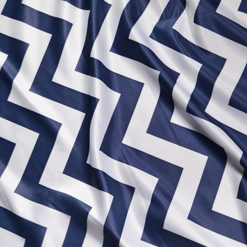 Chevron Print (Lamour) Wholesale Fabric in Navy and White
