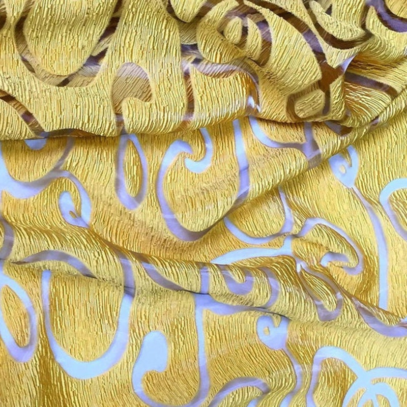 Contempo Scroll Sheer Wholesale Fabric in Gold
