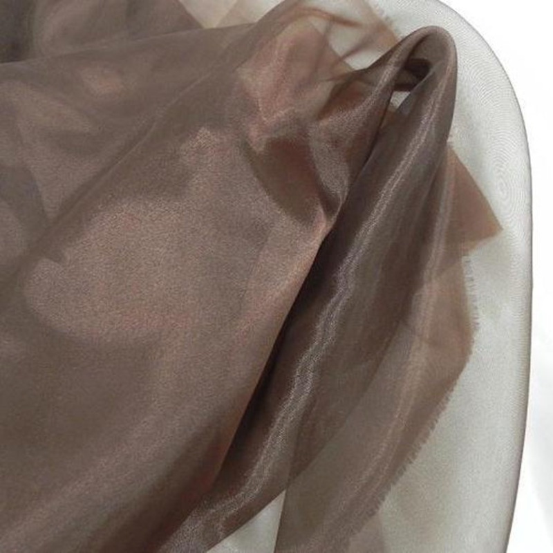 Crystal Organza Wholesale Fabric in Brown 266
