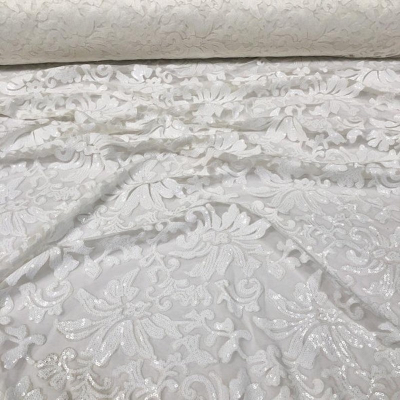 Milan Lace Wholesale Fabric in White