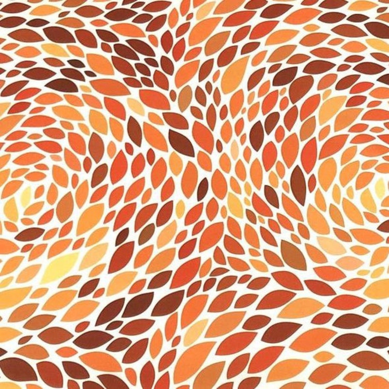 Locus Leaf (Poly Print) Wholesale Fabric in Orange