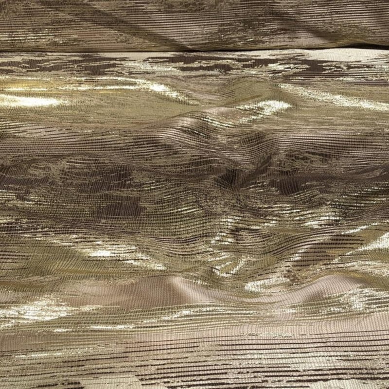 Static Jacquard Wholesale Fabric in Gold and Brown