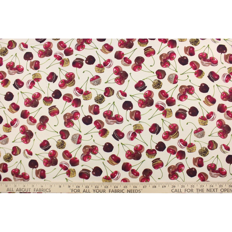 Benartex Chocolate Cherries in Cream