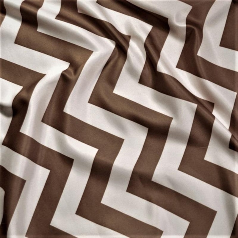 Chevron Print (Lamour) Wholesale Fabric in Brown and White