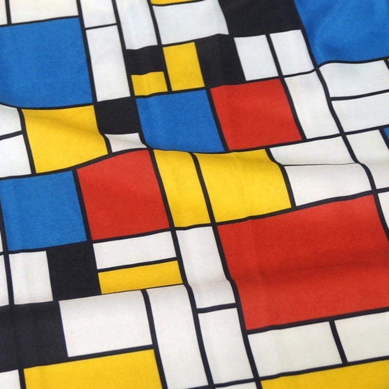 Mondrian (Poly Print) Wholesale Fabric in Red