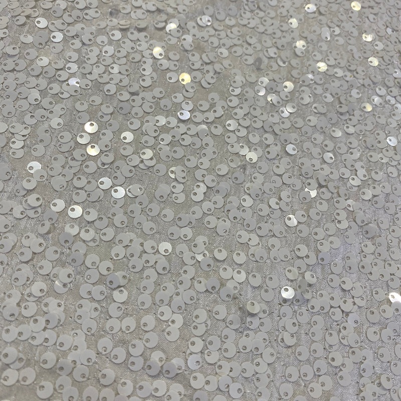 Taffeta Sequins Wholesale Fabric in White