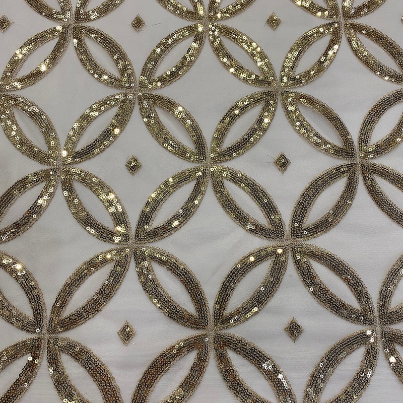 Delano Sequins Wholesale Fabric in Champagne