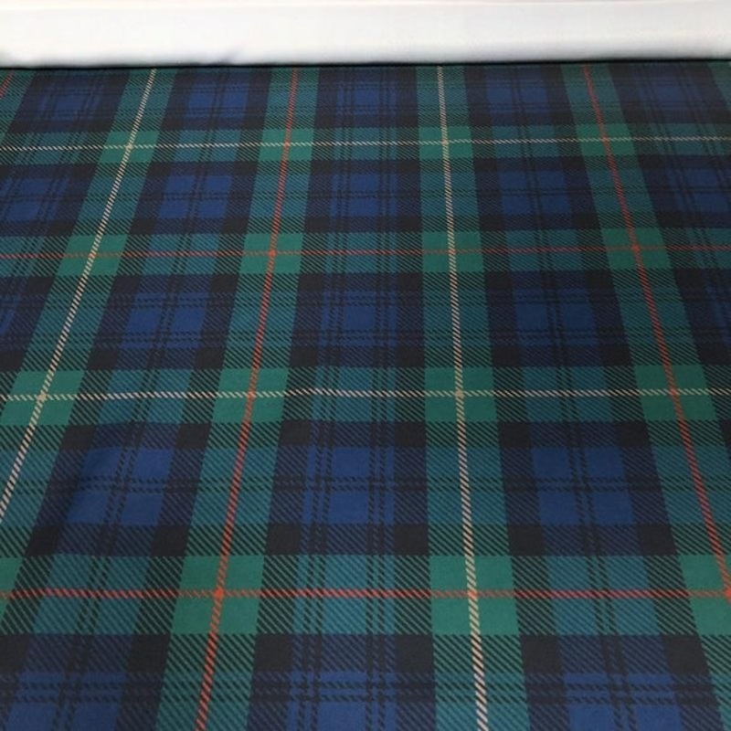 Plaid (Poly Print) Wholesale Fabric in Green