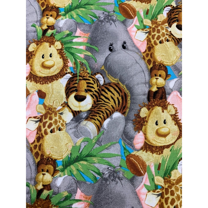 Timeless Treasures Jungle Babies Quilting Fabric in Pink