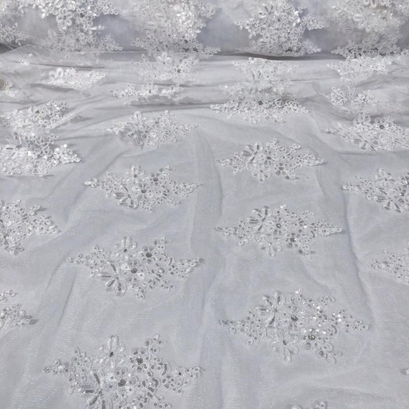 Venetian Lace Wholesale Fabric in White