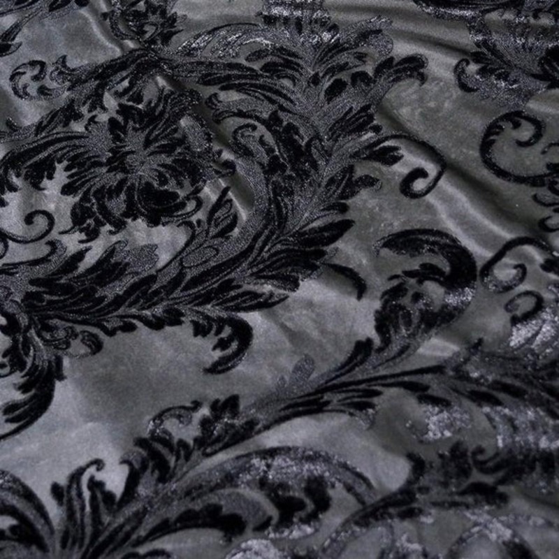 Victorian Jacquard Sheer Wholesale Fabric in Black