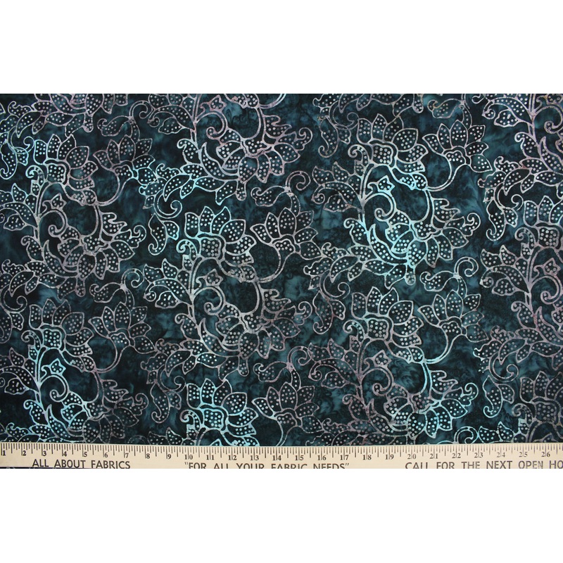 Benartex Large Floral in Dark Slate