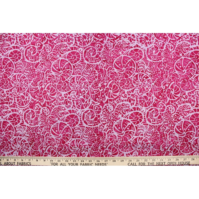 Benartex Seashells in Magenta